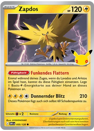 Zapdos #055/128 — 30 Jahre