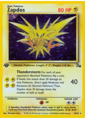 Zapdos #15/62 — Fossil