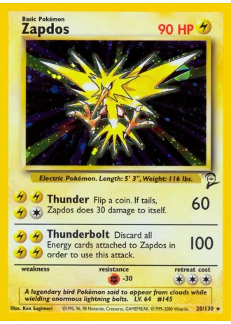 Zapdos #20/130 — Base Set 2
