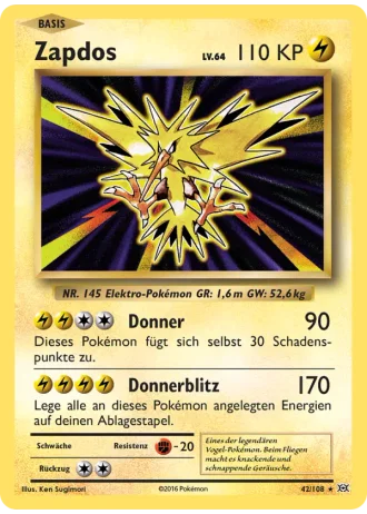 Zapdos #42/108 — Evolution