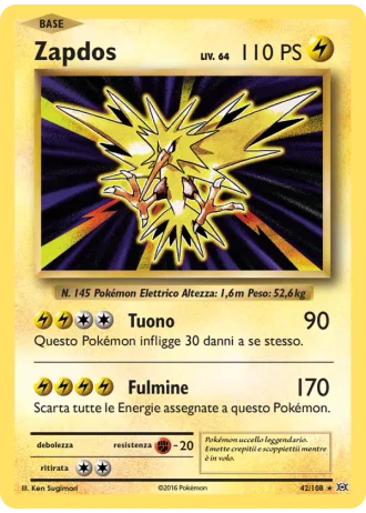 Zapdos #42/108 — Evoluzioni