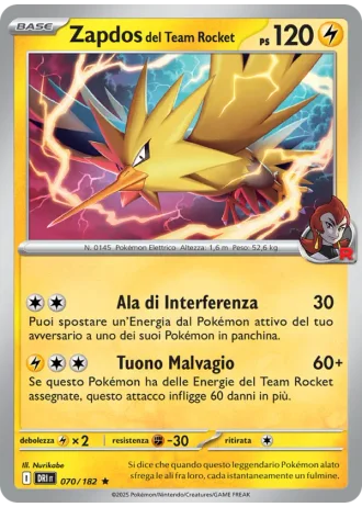 Zapdos del Team Rocket #070 — Rivali Predestinati