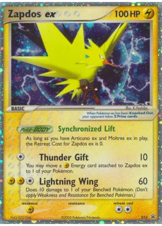 Zapdos ex #33 — Nintendo Promos