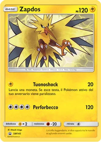 Zapdos SM145 — Sole e Luna Promos