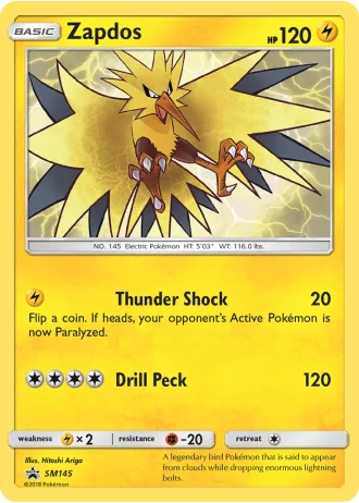 Zapdos SM145 — Sun & Moon Promos
