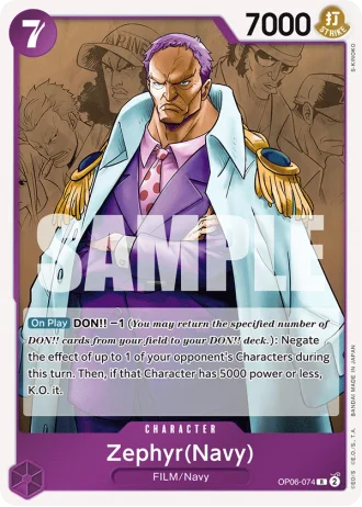 Zephyr (Navy) (OP06-074) — Wings of the Captain (OP06)