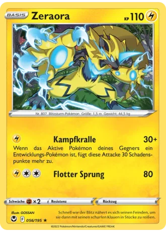 Zeraora #056/195 — Silberne Sturmwinde