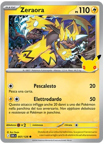 Zeraora #057/128 — 30° Anniversario