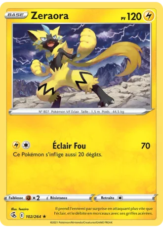 Zeraora #102 — Poing de Fusion