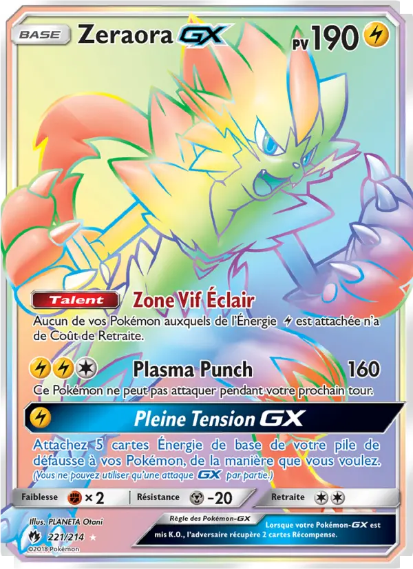 Zeraora GX #221 — Tonnerre Perdu
