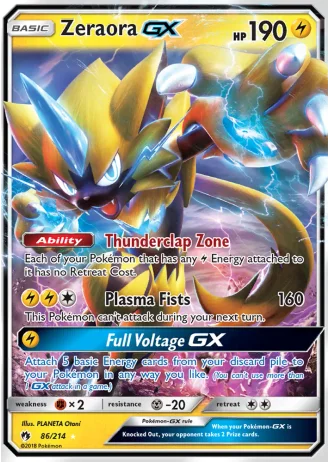 Zeraora GX #86/214 — Lost Thunder