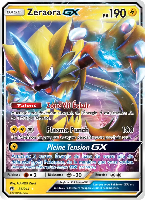 Zeraora GX #86 — Tonnerre Perdu