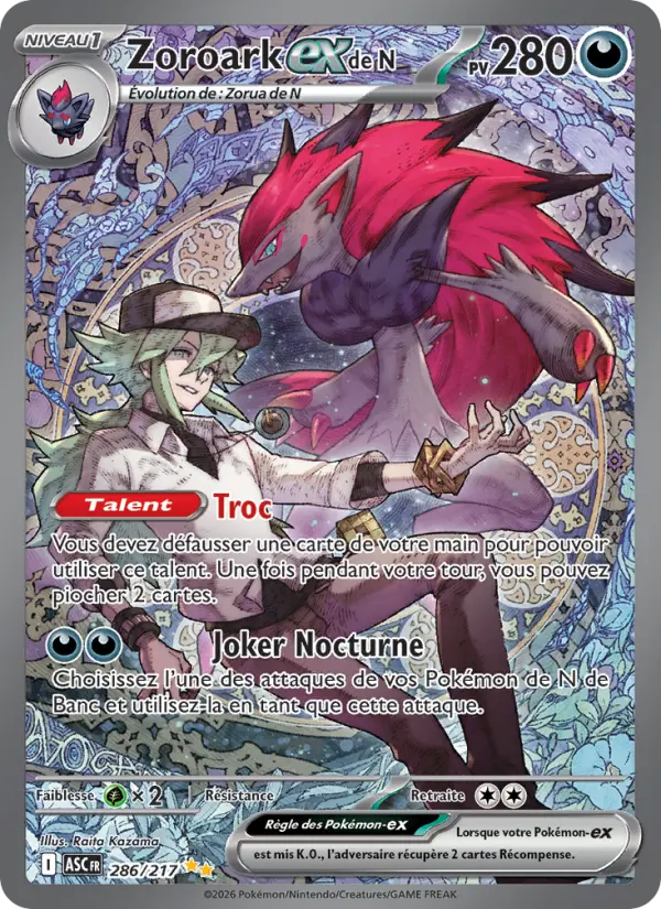 Zoroark-ex de N #286 — Héros Transcendants