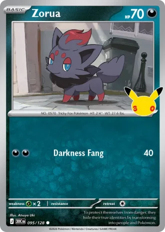 Zorua #095/128 — 30th Celebration