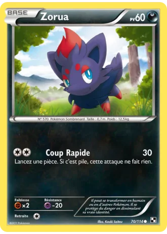 Zorua #70/114 — Noir & Blanc