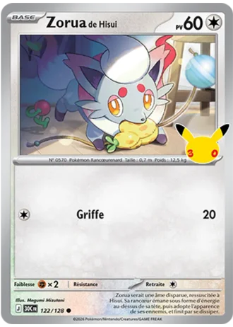 Zorua de Hisui #122/128 — 30e Anniversaire