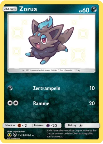 Zorua SV25/94 — Schillernde Schatzkammer (Verborgenes Schicksal)