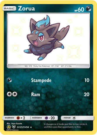 Zorua SV25/94 — Shiny Vault (Hidden Fates)