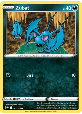 Zubat #103/195 — Silberne Sturmwinde